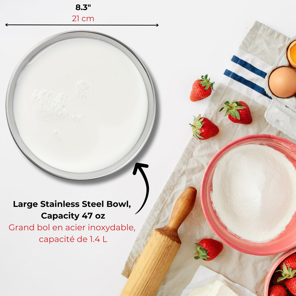 Starfrit Digital Baking Kitchen Scale - Stainless Steel Removable Bowl - 11 lb / 5 kg Capacity - Black