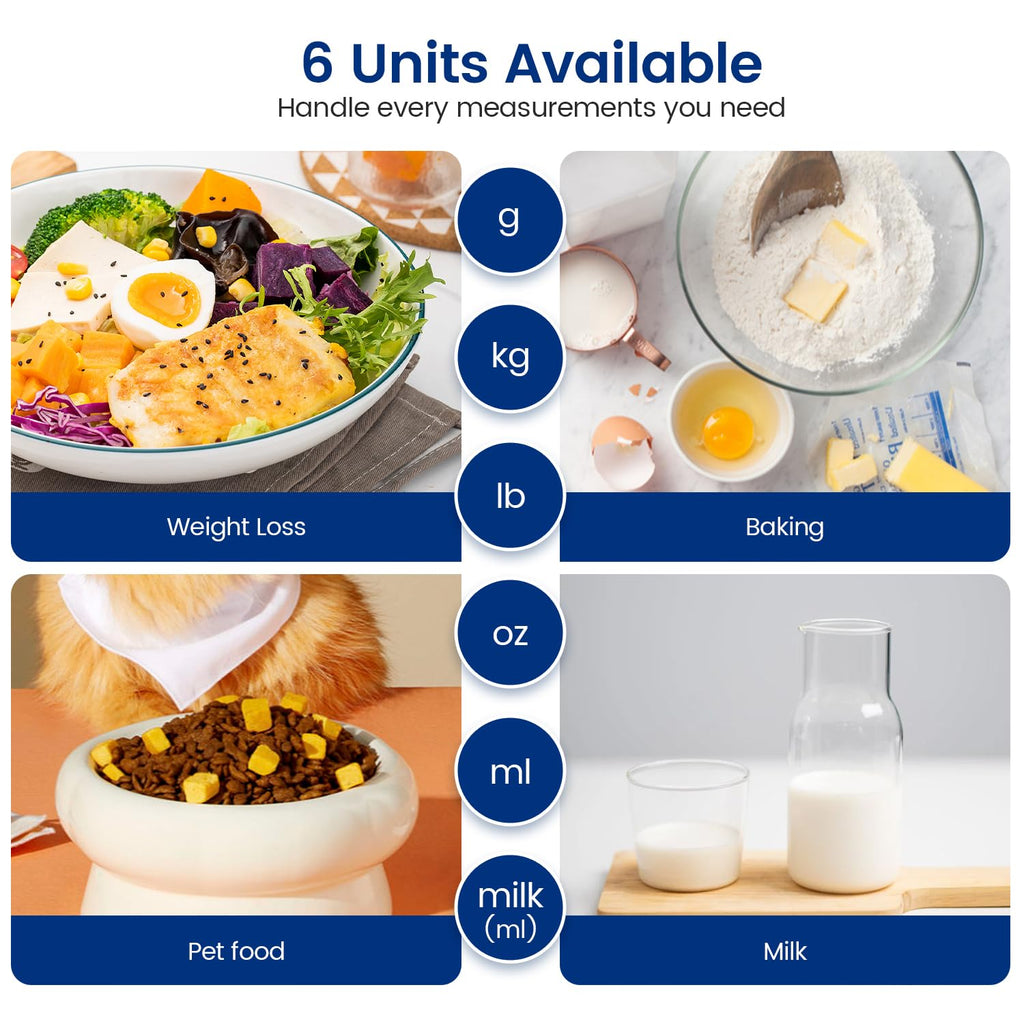【Rechargeable & 33lb 】 Digital Kitchen Scale, USB C Electronic Kitchen Scale, 15 kg, High Precision 1 g/0.1 oz Food Scale, Professional with Hard Function, Batteries Included (B1)