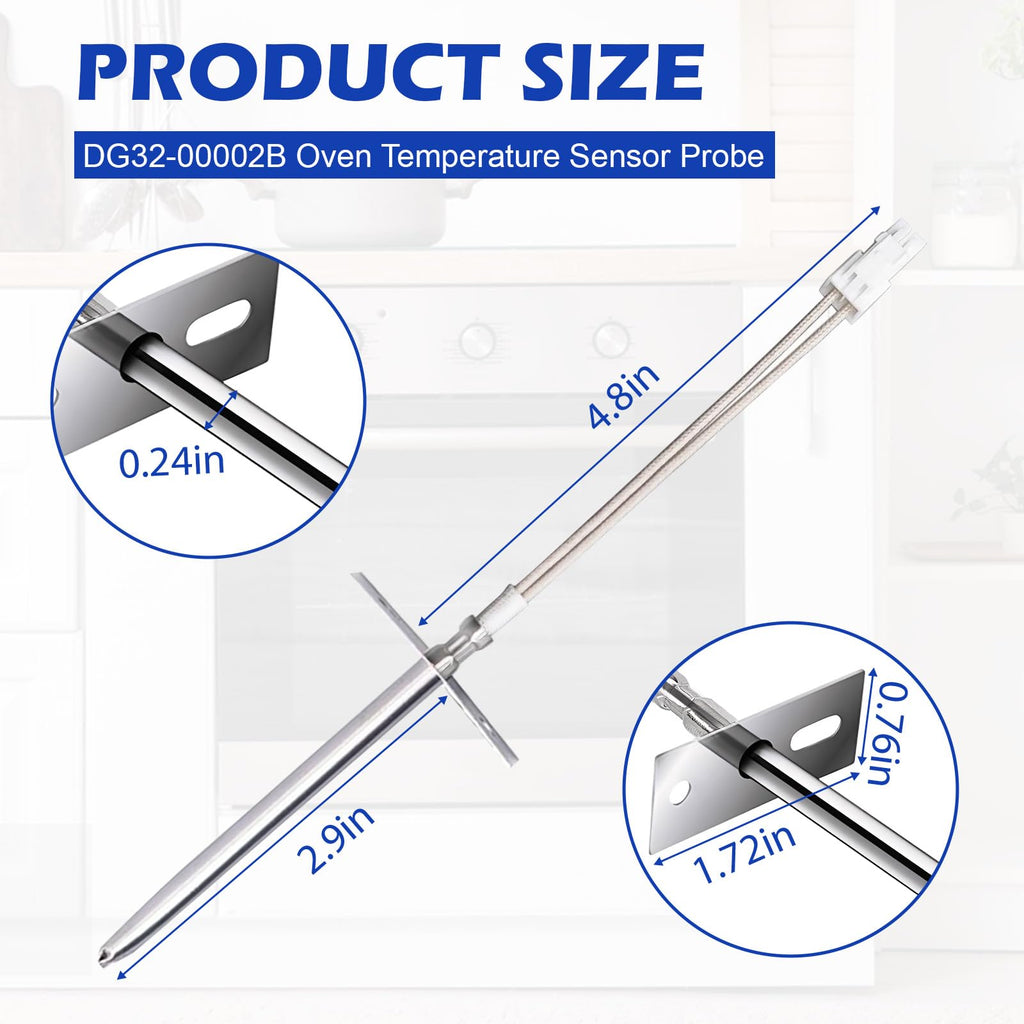 DG32-00002B Oven Temperature Sensor Probe Compatible with Samsung Oven Temp Sensor Range, Replacement Parts AP4343210, DG32-00002A, PS2567734, PS4240743, EAP2567734