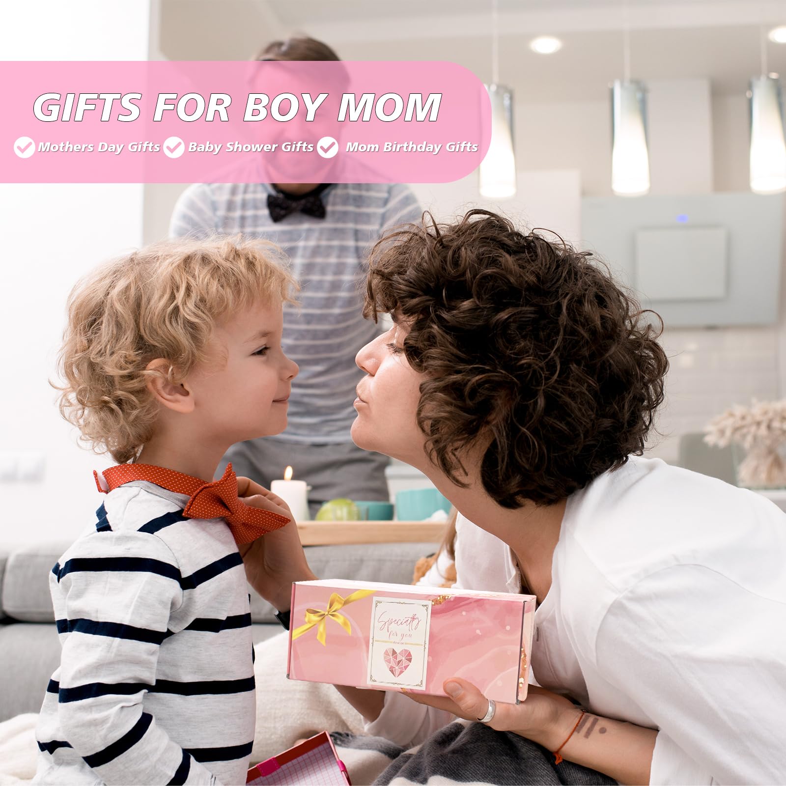 ANOTION in My Boy Mom Era Gift Set - Boy Mom Iced Coffee Cups, Mothers Day Coffee Mug with Straw, New Mom Gifts, Mother's Day Card, Mama Birthday Gift, Glass Tumbler Drinking Cup for Mother
