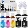Faedra 31 32XL Ink Bottle (5 Pack) Replacement for HP 31 32XL Ink Bottle Set for HP Smart Tank 5103 6001 7301 7602 7001 5000 5101 5102 651 551 455 457 450 Ink (2 Black 1 Cyan 1 Magenta 1 Yellow)