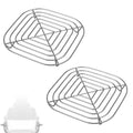 2pcs Crisper Rack for Ninja Crispi Air Fryer, 304 Stainless Steel Replacement Parts & Accessories Dishwasher Safe Air Fryer Rack for Ninja FN101/FN100/FN090/FN091/FN103 (Silver)