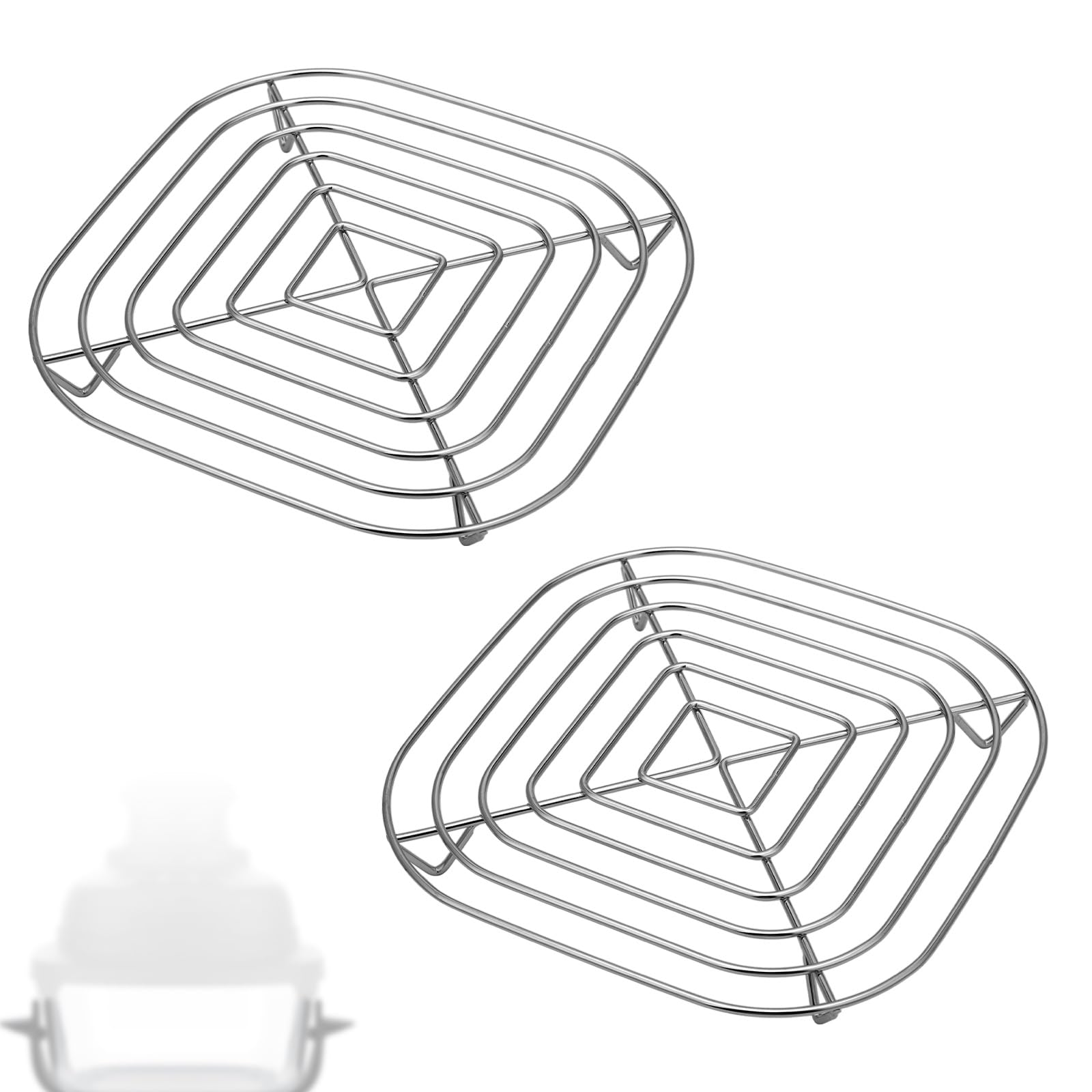 2pcs Crisper Rack for Ninja Crispi Air Fryer, 304 Stainless Steel Replacement Parts & Accessories Dishwasher Safe Air Fryer Rack for Ninja FN101/FN100/FN090/FN091/FN103 (Silver)