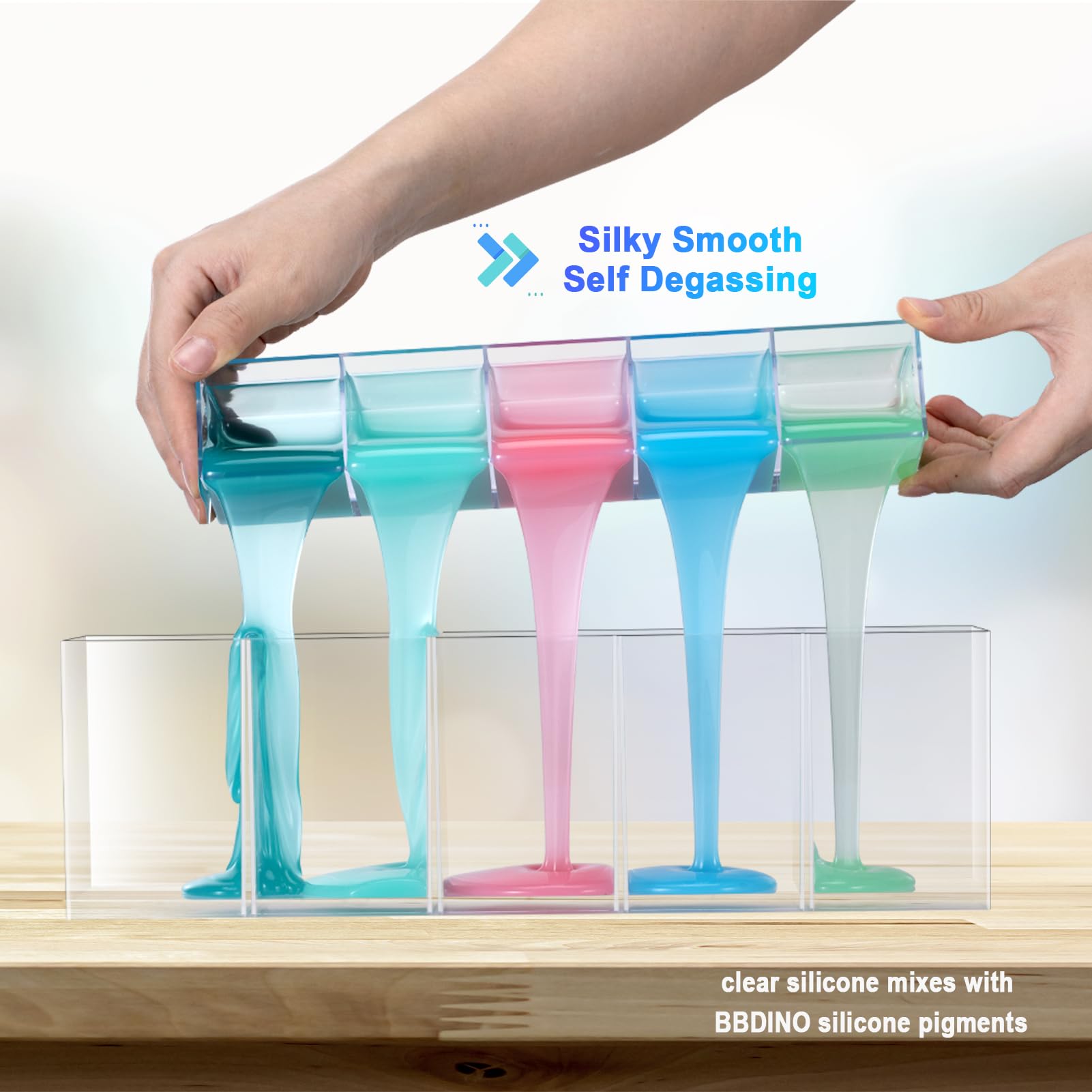 BBDINO Silicone Mold Making Kit 20A Silicone for Mold Making, Silicone Mold Making Translucent 38.8 Oz, 1A:1B by Volume, Liquid Silicone for Molds Making of Resin, Soap, Wax, Clay, Concrete etc.