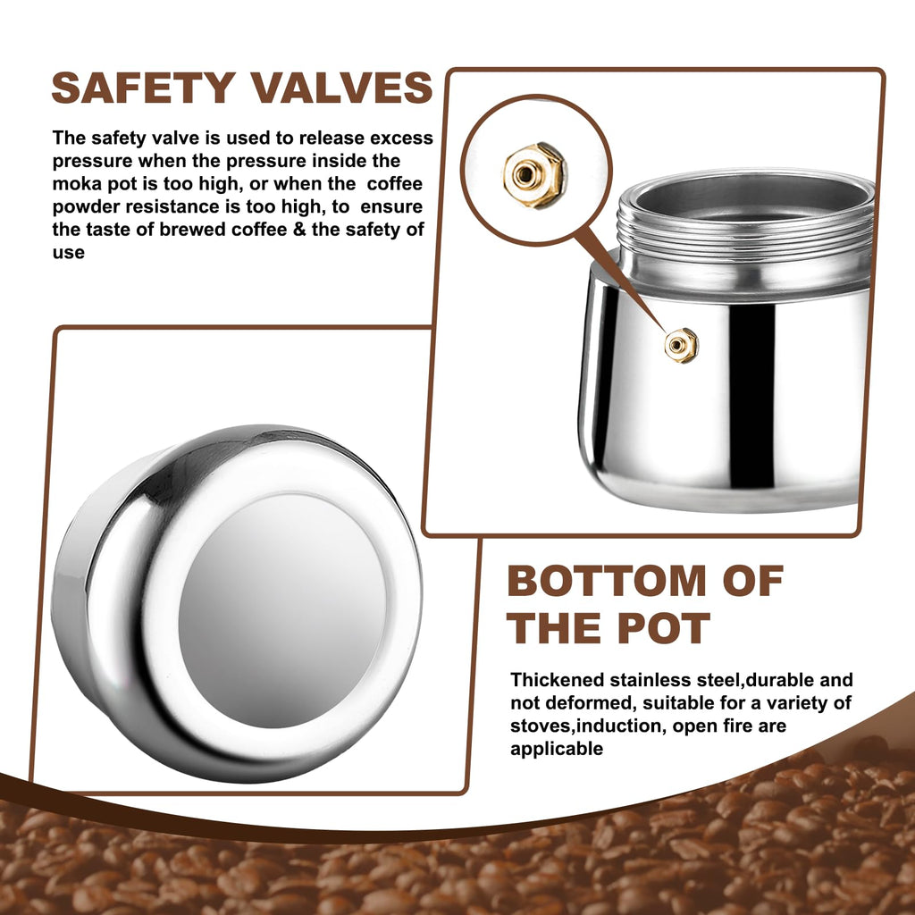 DITOSH 12 Cup Stovetop Espresso Maker Stainless Steel Moka Pot Espresso Maker Percolator Italian Coffee Maker Capable Mocha Coffee Machine Cafe Classic Maker for Home & Camping 600ml 20oz