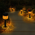 Solar Garden Lights, 4 Pack Solar Lights Outdoor Waterproof IP65 Auto On/Off Solar Pathway Lights Outdoor Decor for Yard Patio Landscape Walkway Driveway (Warm Yellow)