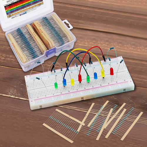 2600 Pieces 130 Values Resistor Kit, 1% Assorted Resistors 1 Ohm-3M Ohm 1/4W Metal Film Resistors Assortment with Storage Box for DIY Projects and Experiments