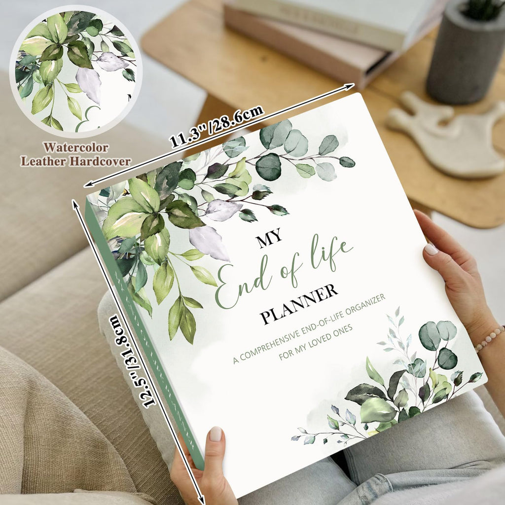 Lanpn End of Life Binder - 8.5x11, Final Wishes & Estate Document Folder with 8 Dividers & 10 Letter Size Binder Pockets, Death Planner Organizer, Before Death Life Plan When I Die Journal Book