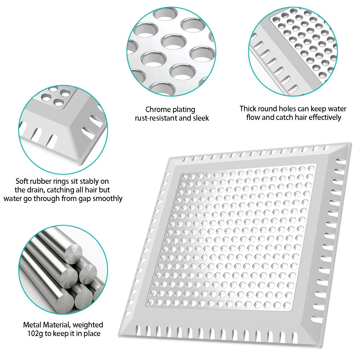 Aojuxix Shower Drain Hair Catcher/Drain Protector/Shower Drain Cover for Bathroom Floor Drain