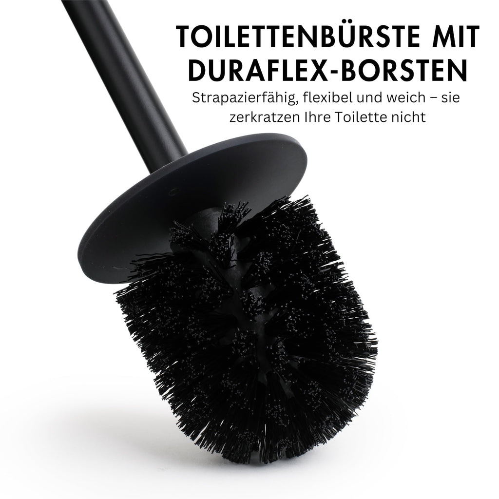 Matte Black Toilet Bowl Brush for Bathroom with Holder - Sleek Design, Sturdy, and Durable