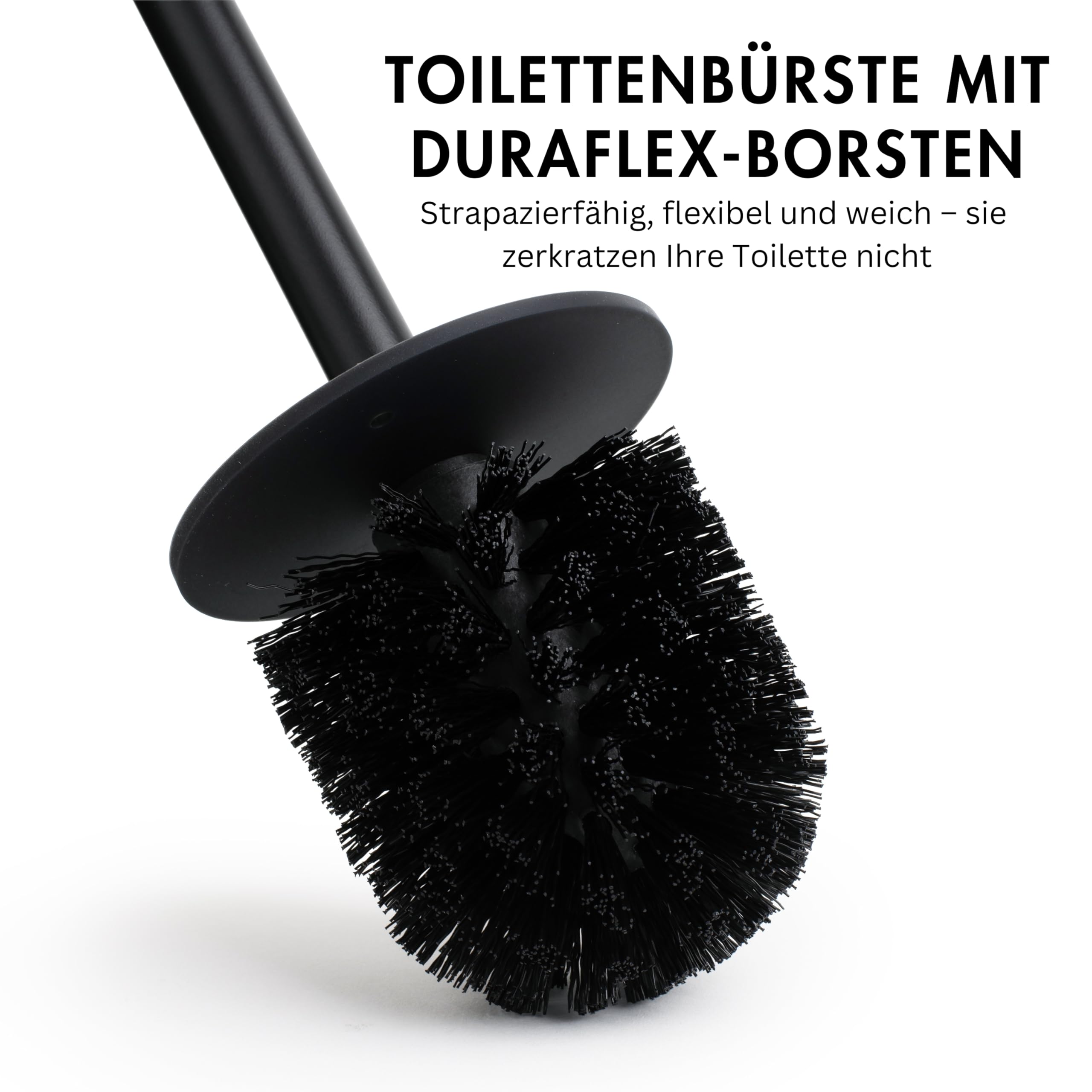 Matte Black Toilet Bowl Brush for Bathroom with Holder - Sleek Design, Sturdy, and Durable