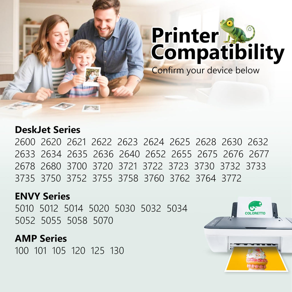 COLORETTO 65XL Ink Cartridge Compatible with HP DeskJet 3755 2655 3772 3752 3722 3720 3700 2652 2624 2630 2600 Envy 5055 5052 5010 5000 AMP125 Printer Remanufactured Ink 65 XL hp65 High-Yield 1-Pack