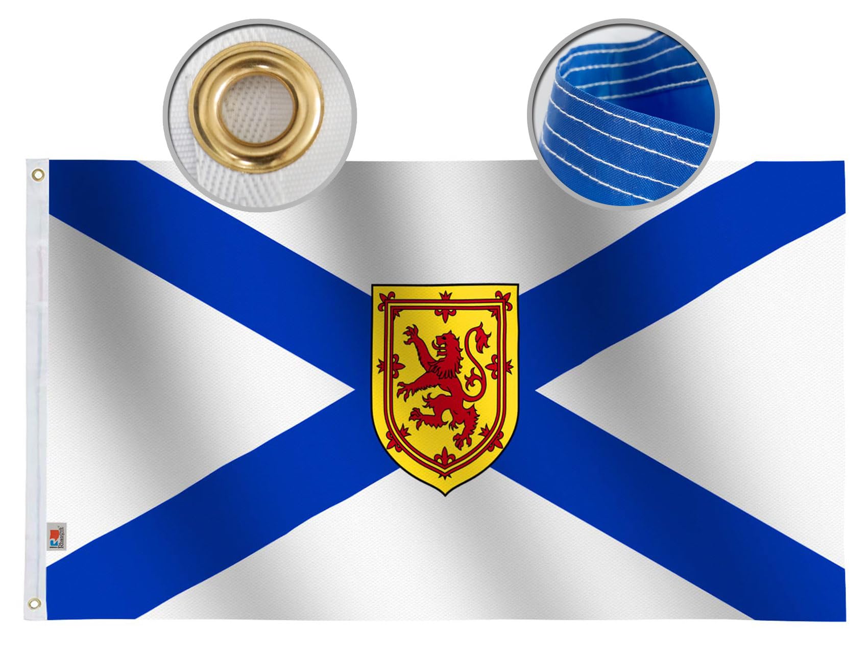 Canada Nova Scotia Flag 3' X 5' Large,150D Thick Polyester Quadruple Stitched Fly Ends- Indoor/Outdoor Canadian Province Ns Flags 36x60inch Yard Decoration Created in 1858