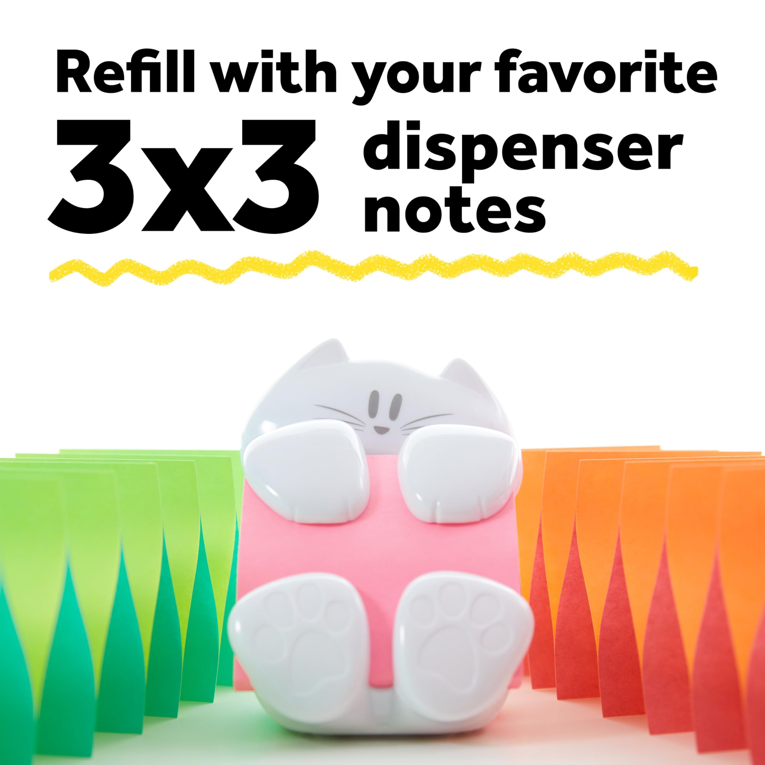 Post-it Cat Figure Pop-up Note Dispenser, 3 inch x 3 inch, (CAT-330)