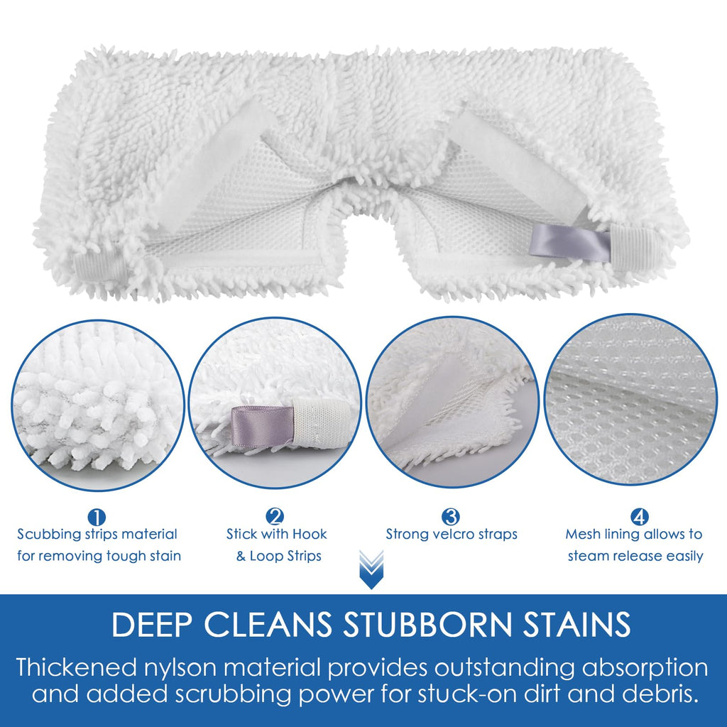 MXZONE 6 Pack Pocket Steam Mop Pad Cleaning Pads for Shark Steam Pocket Mop S3500 Series S3501 S3601 S2902 S3901 S3550 S3601d S3801 S3801co Se450 S2901