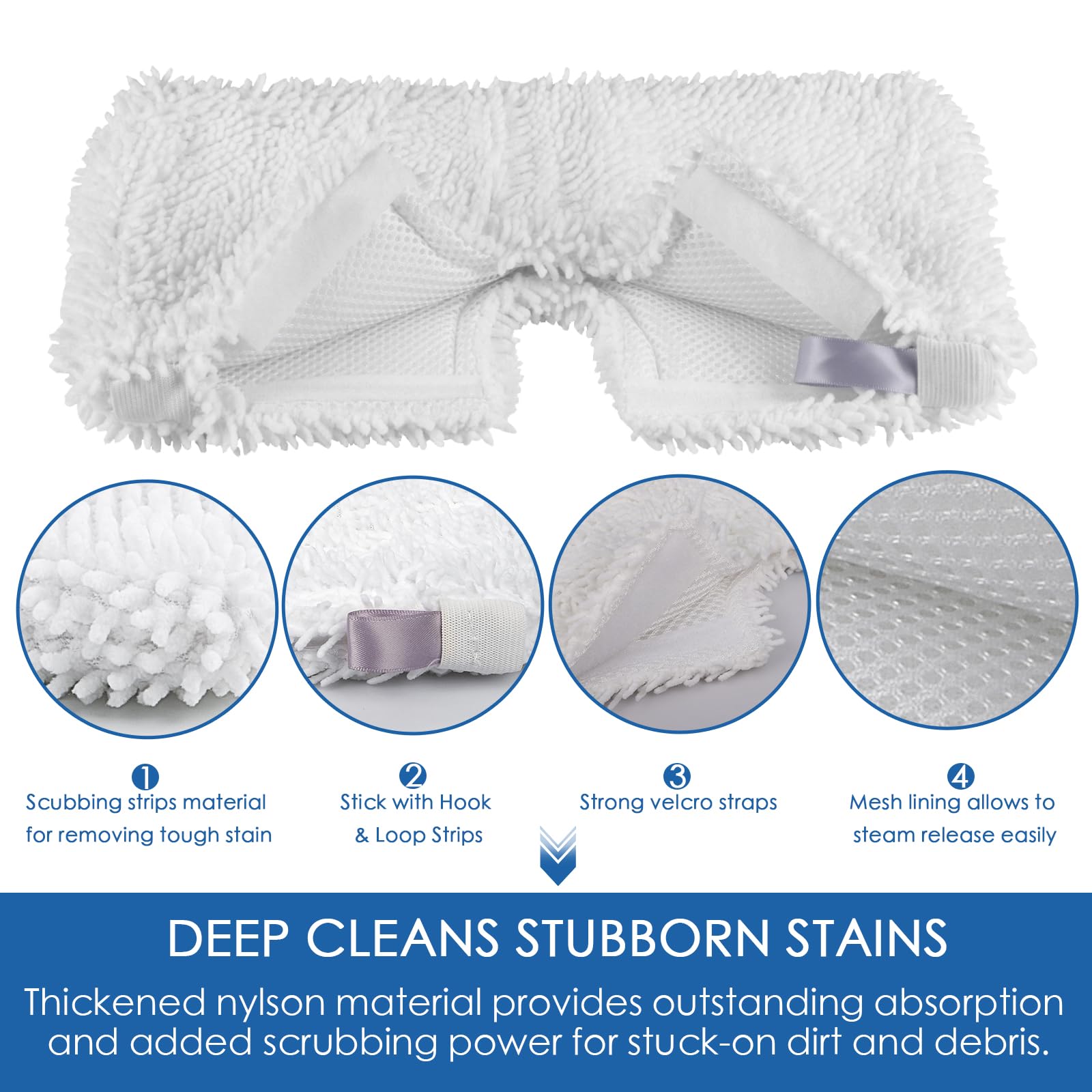 MXZONE 6 Pack Pocket Steam Mop Pad Cleaning Pads for Shark Steam Pocket Mop S3500 Series S3501 S3601 S2902 S3901 S3550 S3601d S3801 S3801co Se450 S2901