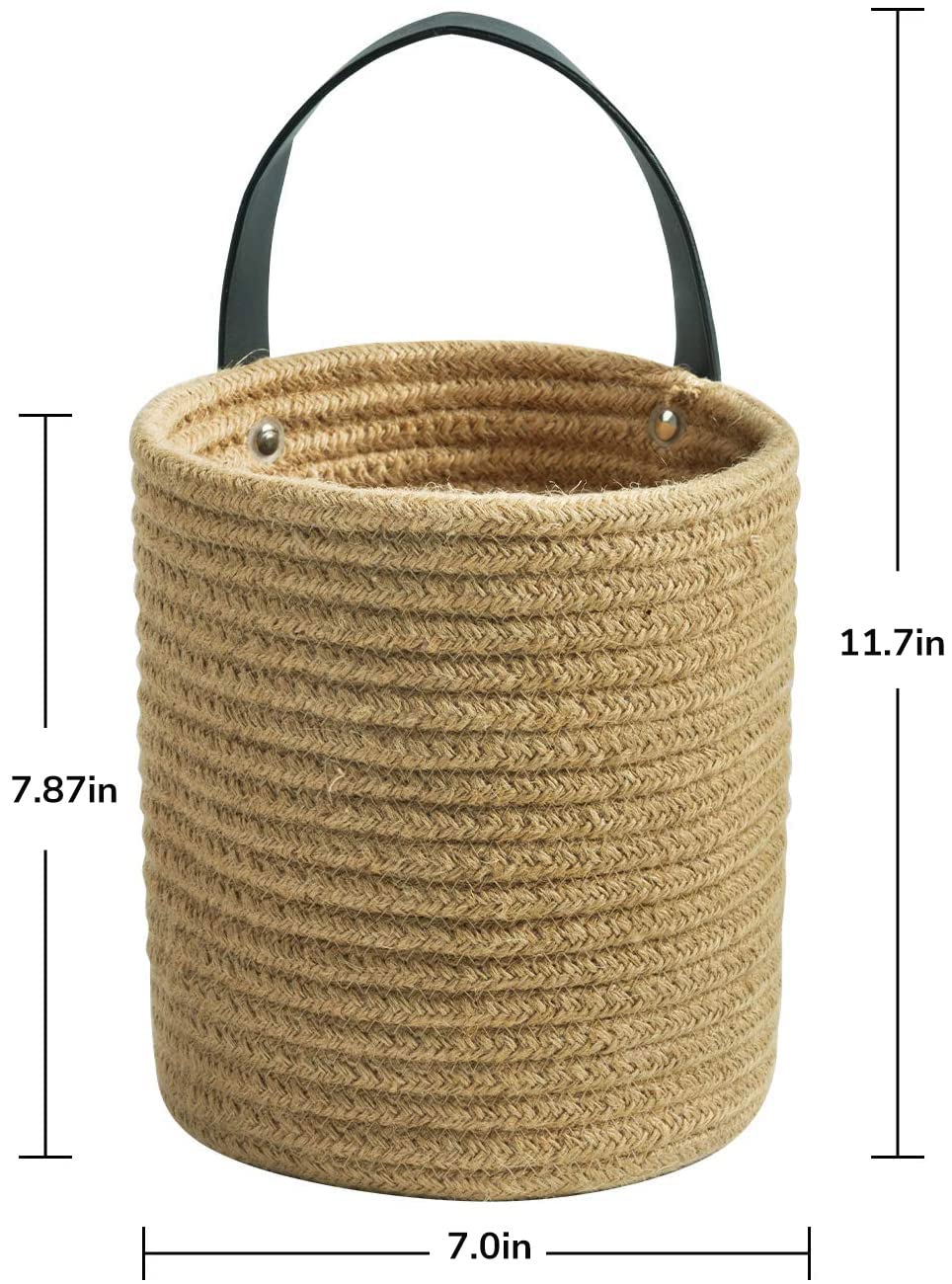 Goodpick 2pack Jute Hanging Baskets - 7.87" x 7" Small Woven Fern Hanging Basket Flower Plants, Jute Woven Basket