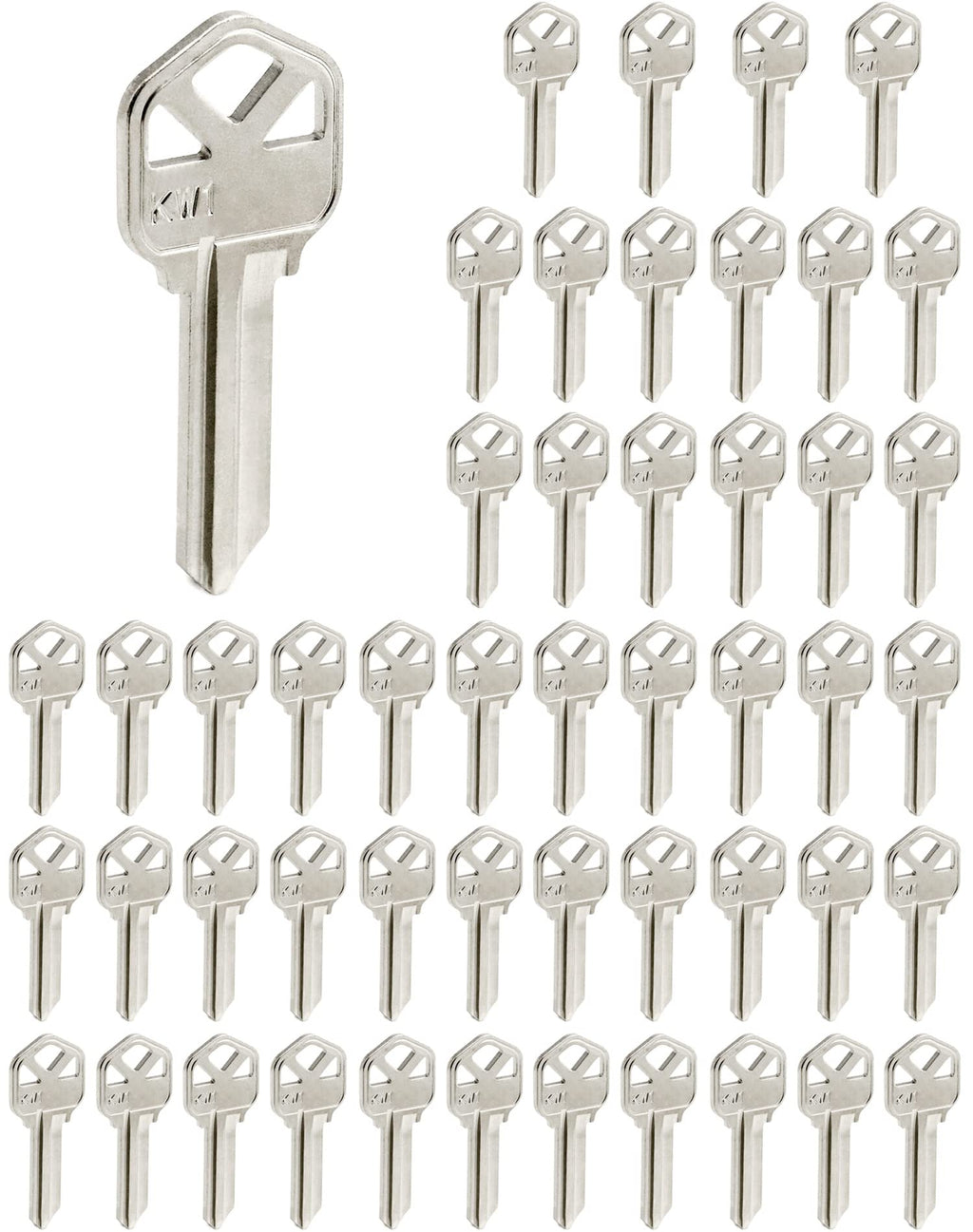 QWORK Blank Key Blanks, Pack of 50 Copper Structures Key for (KW1) Kwikset