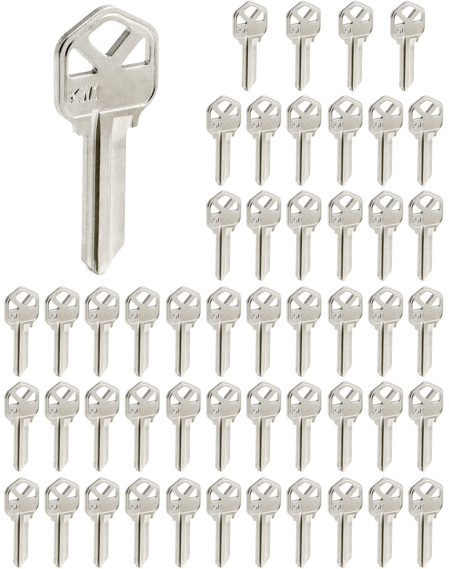 QWORK Blank Key Blanks, Pack of 50 Copper Structures Key for (KW1) Kwikset
