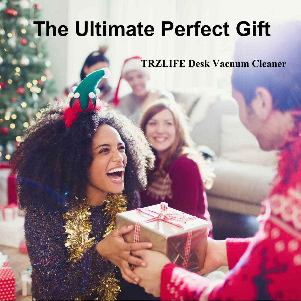 TRZLIFE Desk Vacuum Cleaner, Cordless Mini Table Vacuum Powered by Two AA Batteries Must-Have Office Desk Accessory Sucks up Tiny Items Crumbs from Desktop Drawer Countertop Ideal Gift