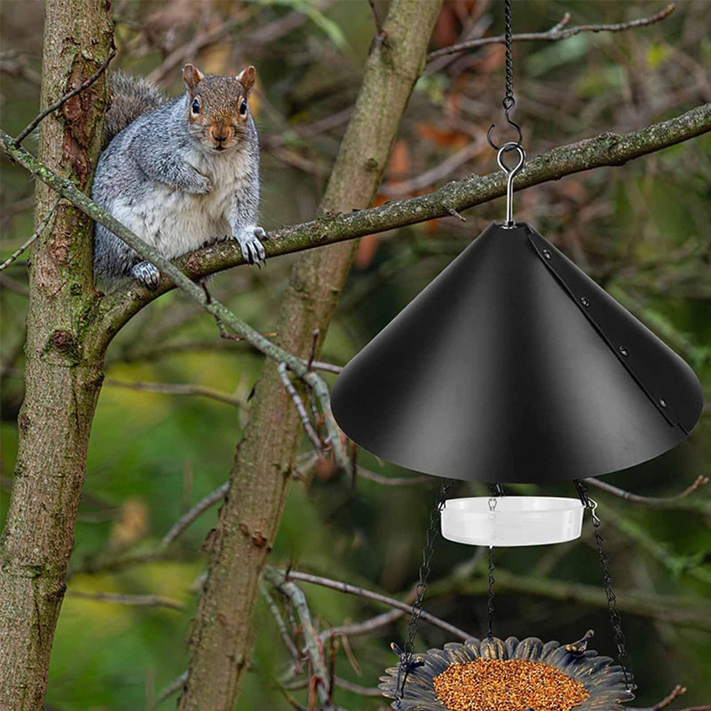 LinamHoz Squirrel Baffle for Bird Feeder Pole, Anti-Squirrel Guard Stopper for Outdoor Bird Feeders Squirrel Proof (Black Pole Style)