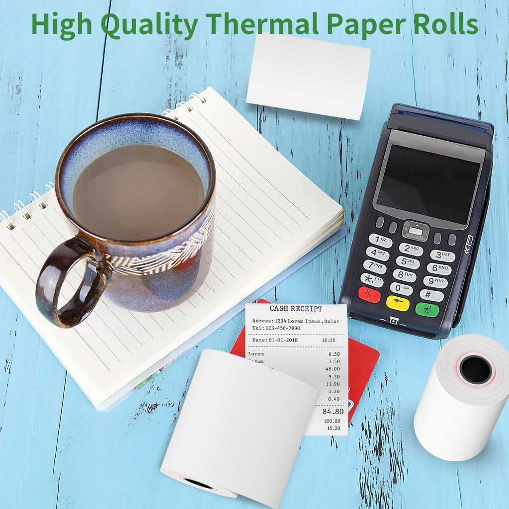 (50 Rolls) 2 1/4" x 50' Thermal Paper, Receipt Paper, POS Cash Register Receipt Rolls Fits for Most Credit Card Terminals, 2 1/4 inch x 50 feet-50 Rolls