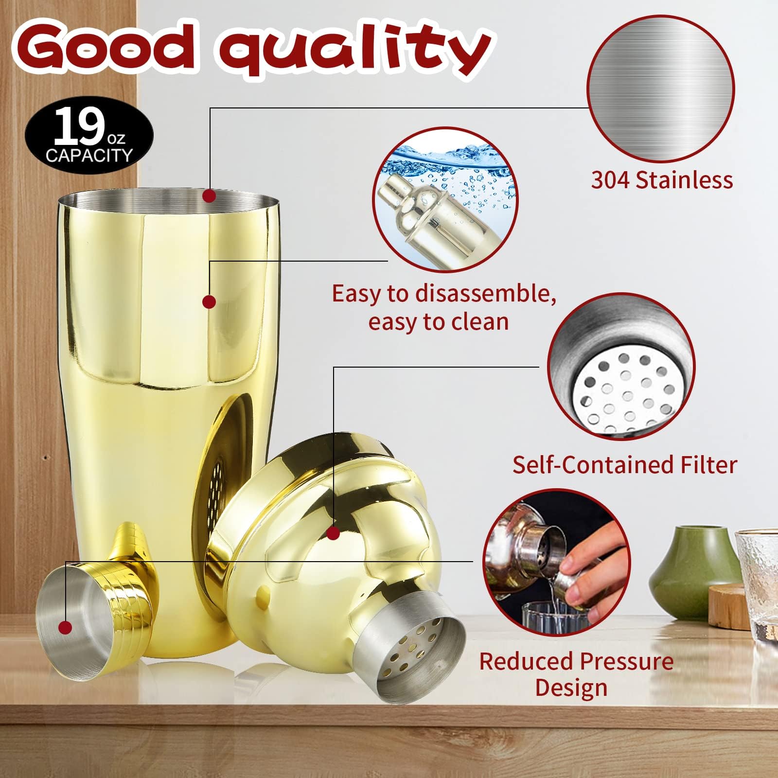 OBALY Bartender Kit 11-Piece Cocktail Shaker-Muddler for Cocktails 25oz Boston Shaker-Bar Accessories with Stylish Bamboo Stand Mix Drink Shaker kit Perfect Martini kit with Cocktail Recipes Booklet