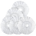 MXZONE Mop Head Replacement for Universal 360° Spin Magic Mop, Fits Hurricane Spin Mop Microfiber Mop Head Refills, Round Shape Standard Size, 5 Pack