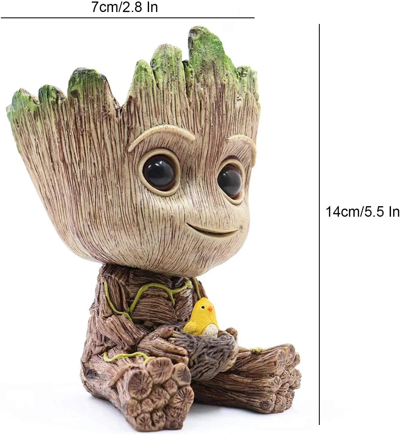 SLOCME Baby Groot Flower Pot - Guardians of The Galaxy Groot for Pen Holder、Desk Ornament、Plants Pot with Drainage Hole