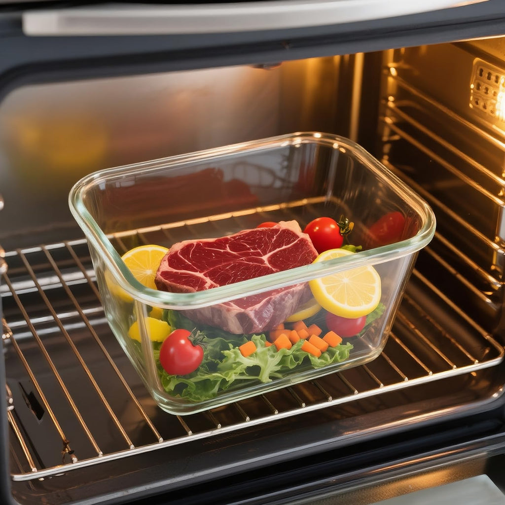 Hontent 2 Pack Large Glass Storage Containers with Lids 85oz/10.5cup Big Airtight Glass Food Storage Containers for Rotisserie Chicken Watermelon Meal Prep, BPA Free, Freezer Dishwasher Oven Safe