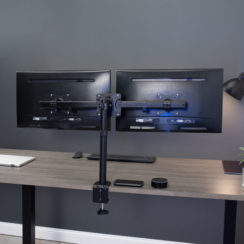 Dual VESA Bracket Adapter Horizontal Assembly Mount, 2 Monitor Screens up to 27"