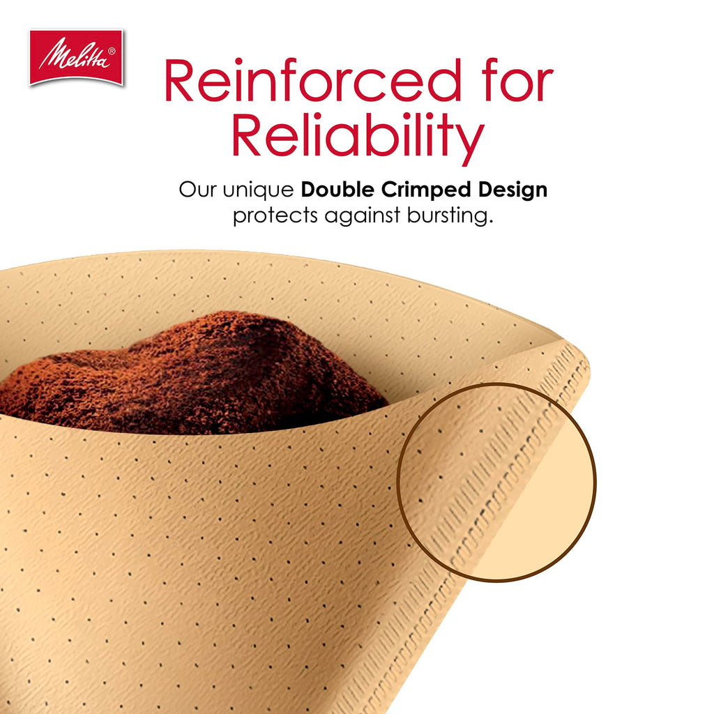 Melitta Cone Coffee Filters, Natural Brown, No. 2, 100-Count Filters (Pack of 6)