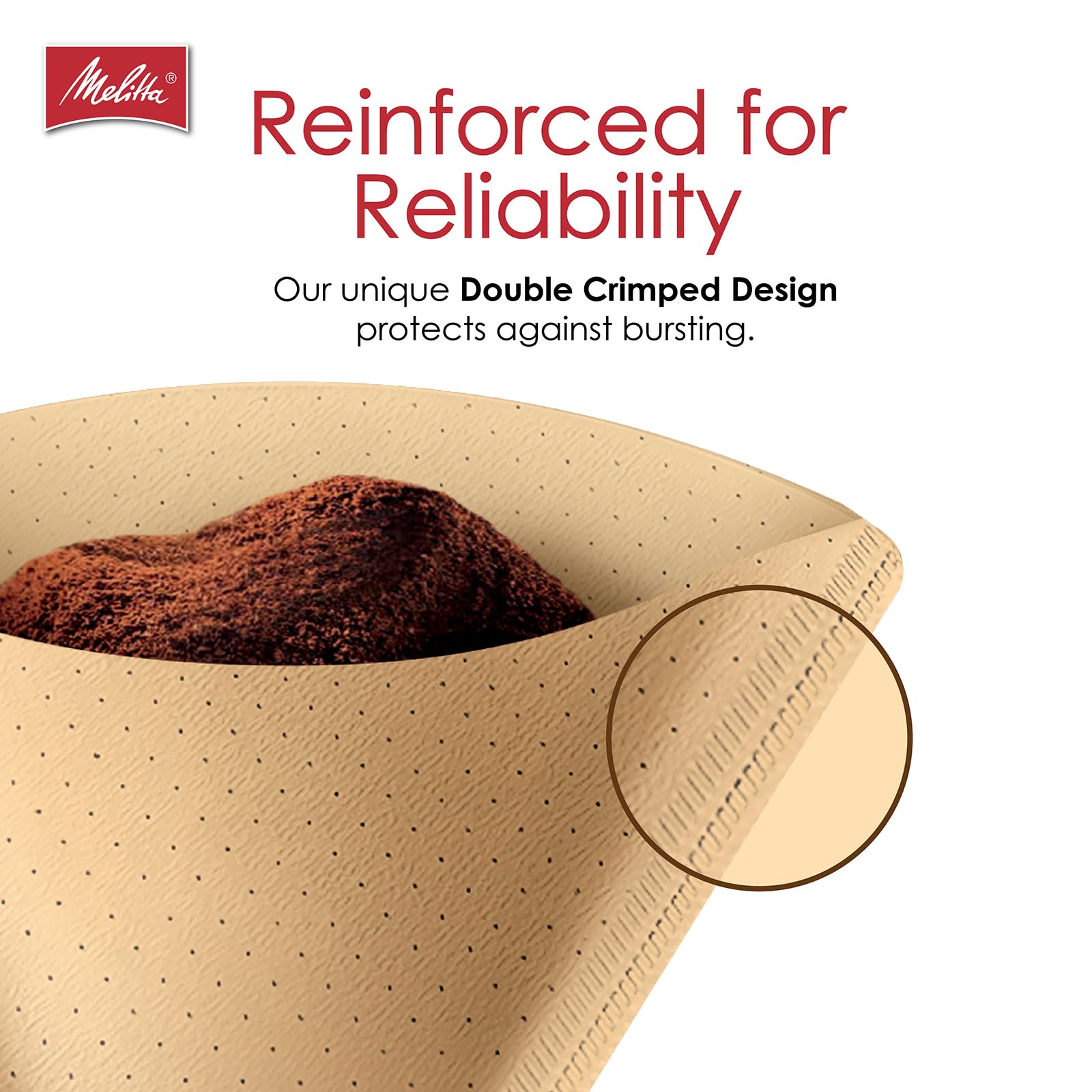Melitta Cone Coffee Filters, Natural Brown, No. 2, 100-Count Filters (Pack of 6)