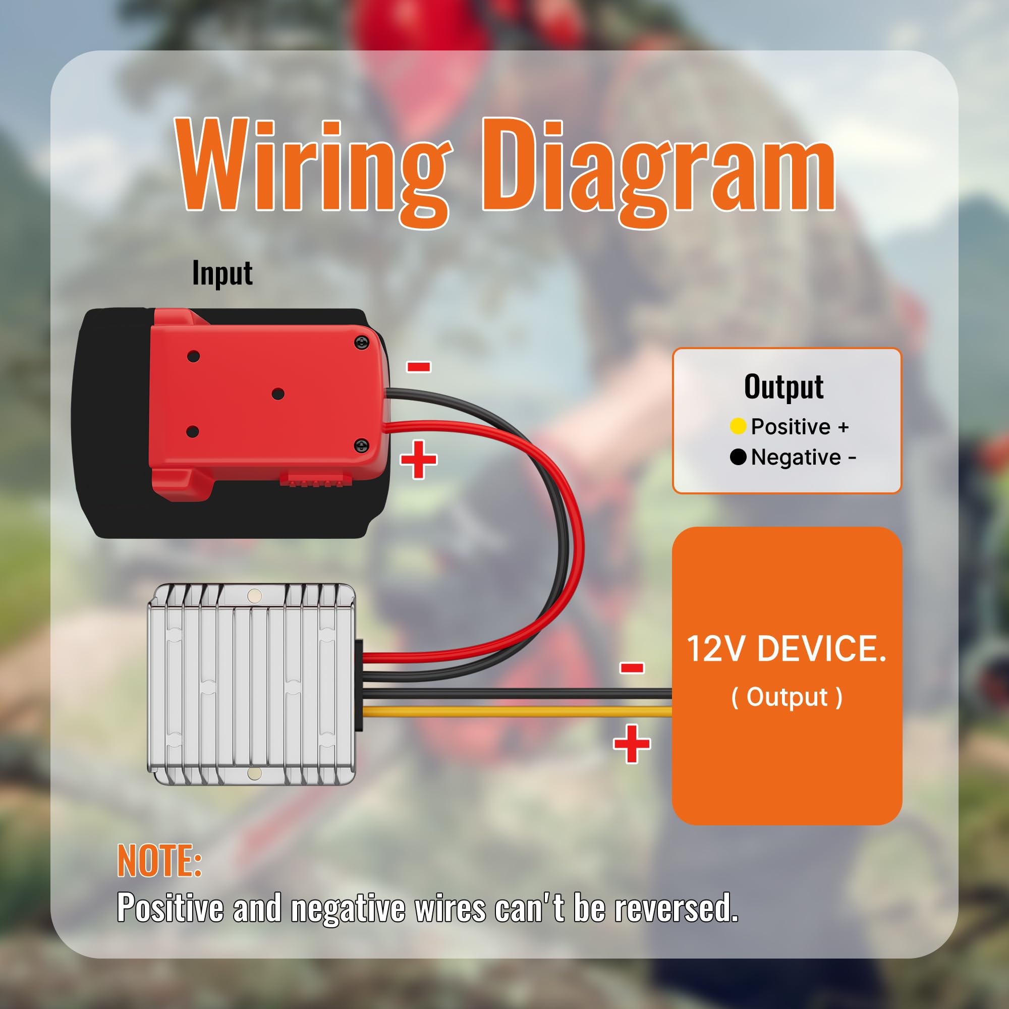 RVBOATPAT 18V to 12V Step Down Converter Power Wheel Battery Adapter DC 12V 20A 240W Inverter Automatic Buck Converter DC Voltage Regulator