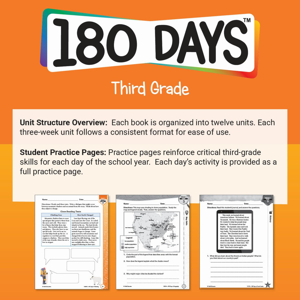180 Days™: Math for Third Grade: Practice, Assess, Diagnose