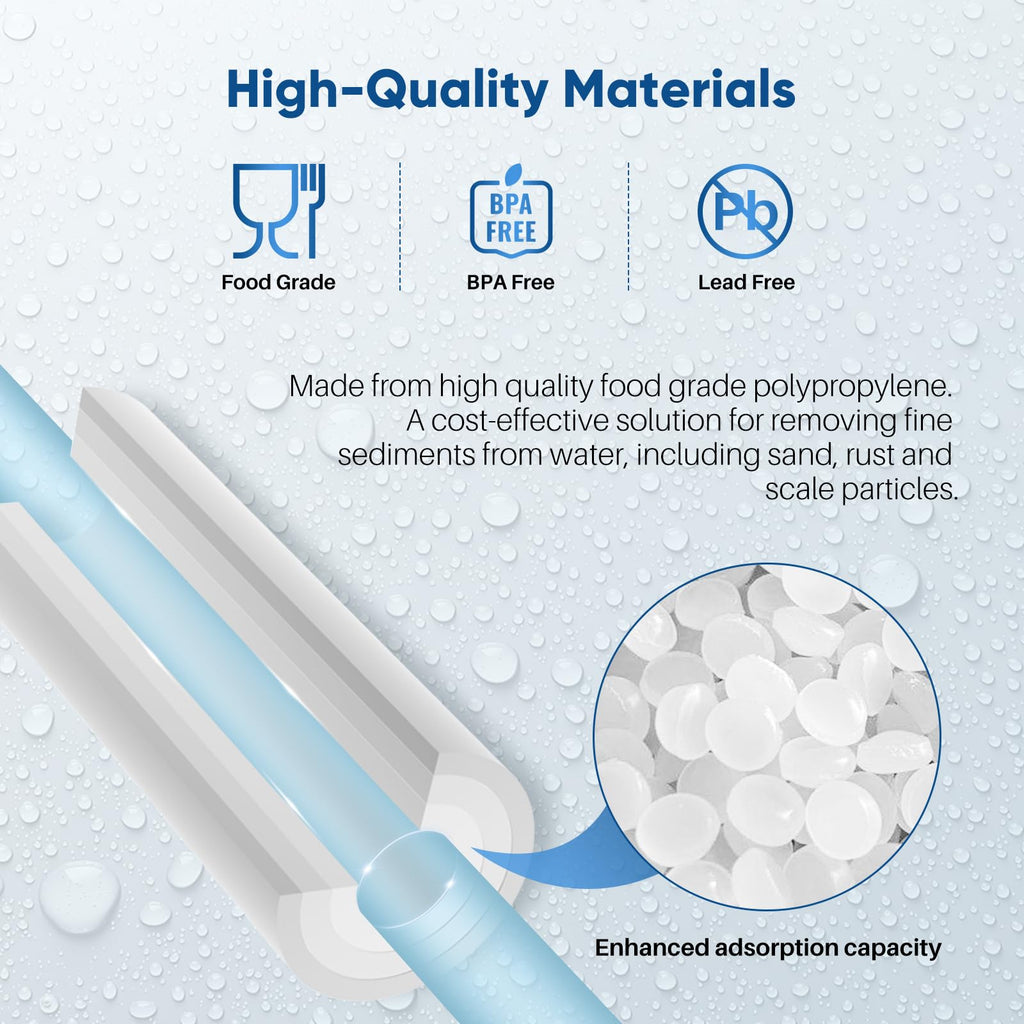 PUREPLUS 5 Micron 10" x 4.5" Whole House Sediment Home Water Filter Replacement Cartridge for Culligan RFC-BBSA, HD-950, WFHD13001B, W15-PR, GXWH30C, GXWH35F, Aqua-Pure AP817, PP10BB, 2PACK