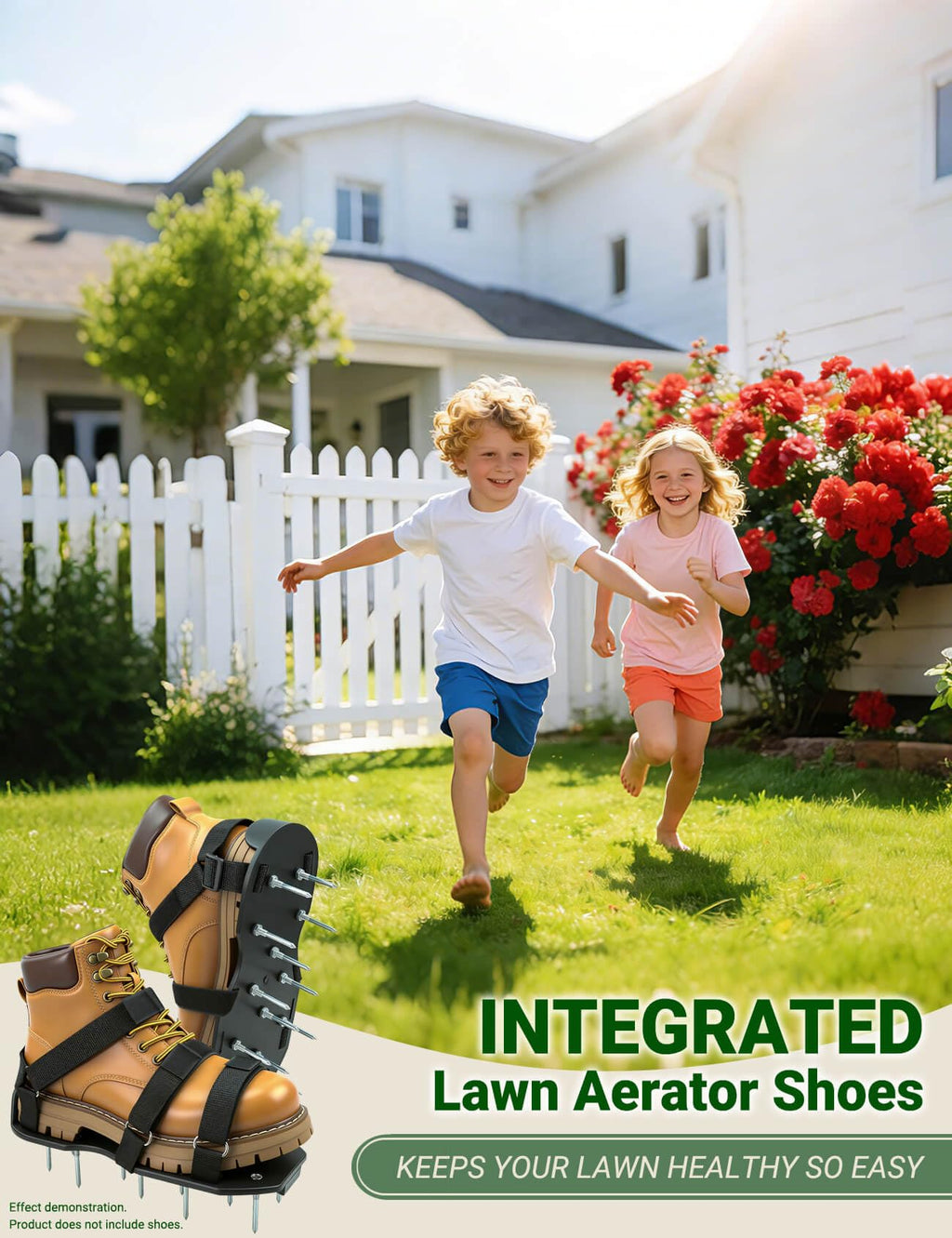 MILLUXXi Lawn Aerator Shoes with Hook & Loop Straps for Effectively Aerating Lawn Soil, Free-Installation Heavy Duty Spiked Sandals Shoes for Yard Patio Garden, One Size Fits All