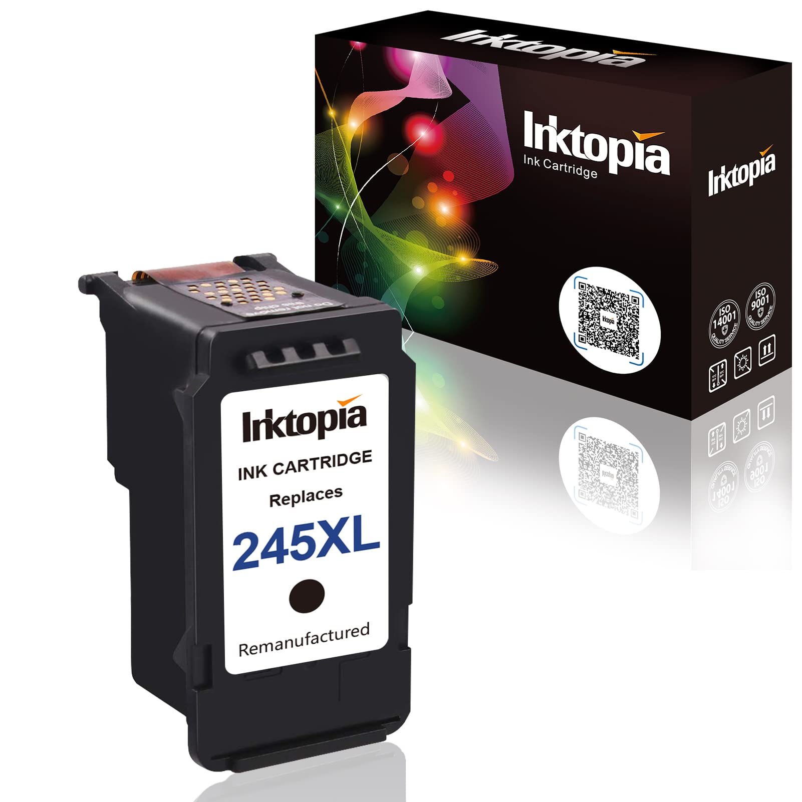 Inktopia 1 Pack Compatible Ink Cartridge Replacement for Canon PG 245XL (1 Black) with Ink Level Indicator Used in Canon PIXMA iP2820 MG2420 MG2520 2920 MG2922 MG2924 MX492 MX490 Printer
