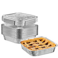 Gusto [25 Sets] 8x8 Square Foil Pans with Lids - Disposable Food Containers Perfect for Baking, Cooking, Heating, Storing, Broiling, Preparing Food - Formerly Comfy Package