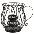 ZEAYEA Coffee Pod Holder, Coffee Capsule Basket for Counter Table Bar, Metal Espresso Pod Keeper Storage for Home Cafe Hotel, Black
