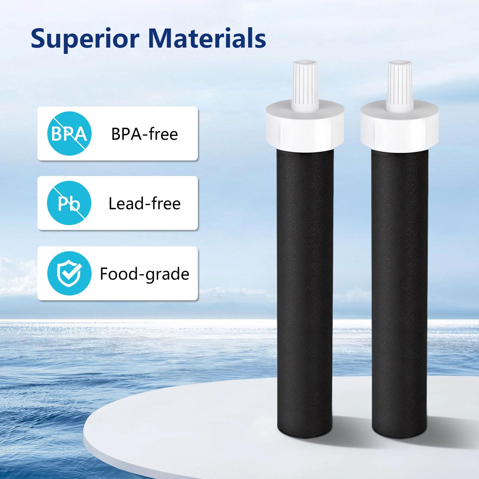 UAMIGYU Water Bottle Filters, Replacement for Brita® BB06, Brita® Hard Sided, Stainless Steel and Plastic Bottle Filter, 10 Count