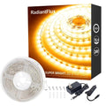 RadiantFlux Warm White Led Strip Lights for Bedroom, 16.4ft 300Leds, Dimmable,Flexible, Super Bright LED Tape Lights for Living Room, Kitchen, Vanity Mirro （Indoor Use）