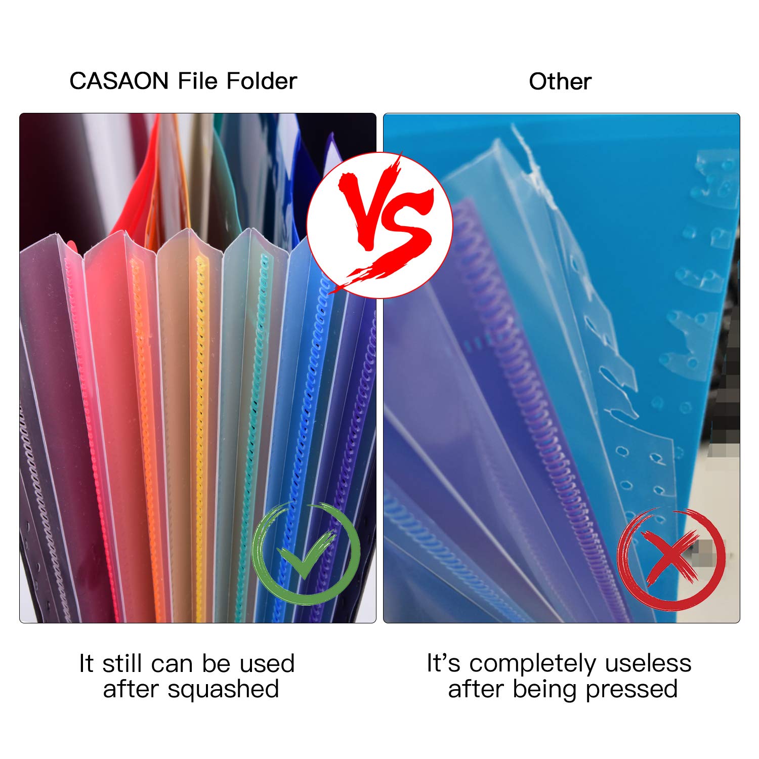 3 Pack 13-Pocket Expanding File, Plastic Expandable File Folder with Pockets, Accordion Organizer Folder - Black&Blue&Red