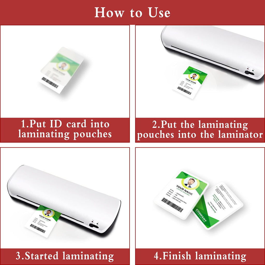 300 PCS Thermal Laminating Sheets, 2.6 x 3.7 Inch (Business Card Size) Transparent Hot Laminating Sheets Thermal Laminating Paper for Protecting Business Card ID Card