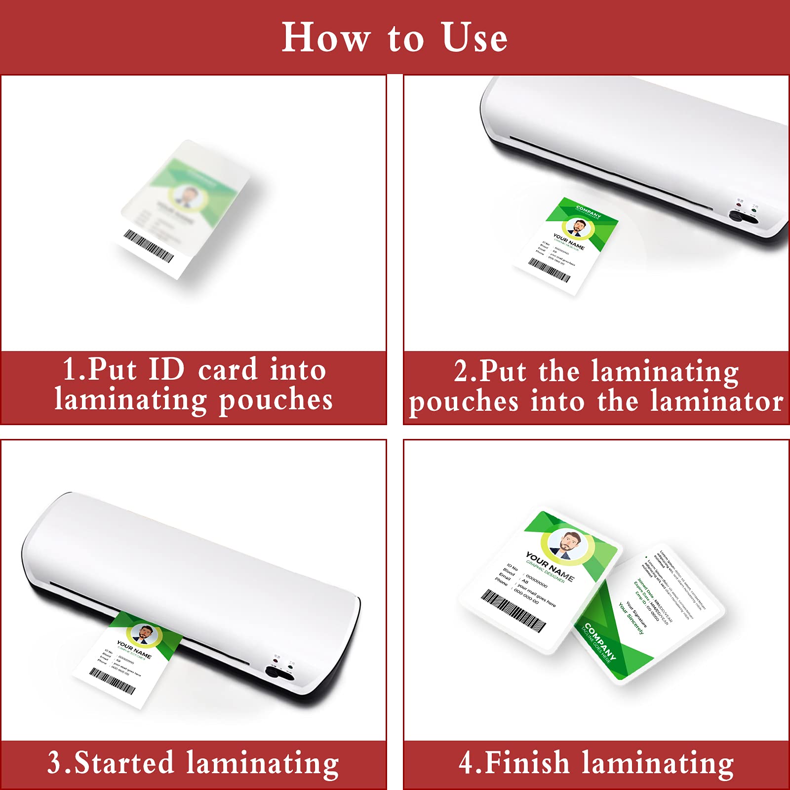 300 PCS Thermal Laminating Sheets, 2.6 x 3.7 Inch (Business Card Size) Transparent Hot Laminating Sheets Thermal Laminating Paper for Protecting Business Card ID Card