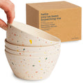 Nook Theory 4 Pack Bamboo Bowls - 22 Oz Reusable Toddler and Kids Bowl, Dishwasher Safe, Not Microwavable Bamboo Dishes (Celebration)