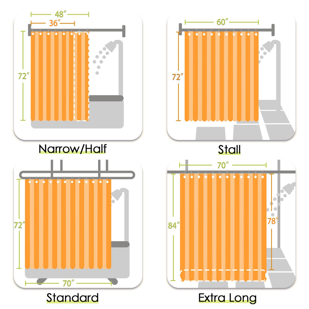jinchan Ombre Ocean Blue Striped Shower Curtain Waterproof Fabric Shower Curtains for Bathroom Gradual Color Minimalist Design Modern Neutral Luxury with 12 Hooks 70x72 Inches