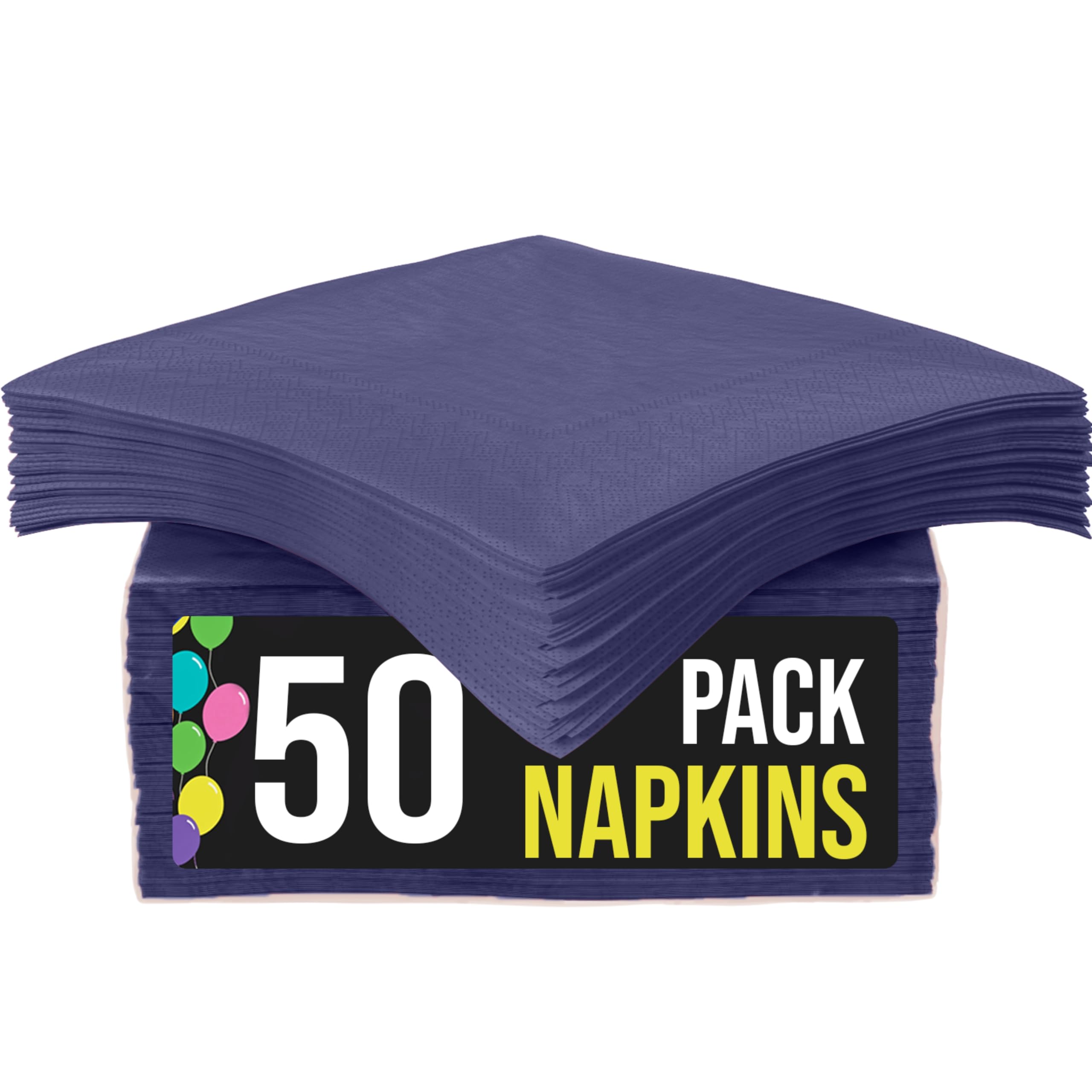 Exquisite 50 Pack Dark Purple Paper Napkins, 2 Ply Disposable Luncheon Napkins, Perfect for Weddings, Birthdays, and Everyday Use