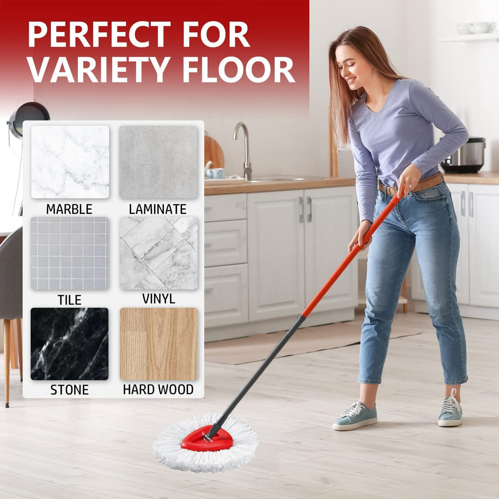 8Pack Spin Mop Head Refill, Universal 360°Mop Head Replacement for Vileda EasyWring Spin Mop, Microfiber Spin Mop Refills, Easy Cleaning Mop Head Replacement