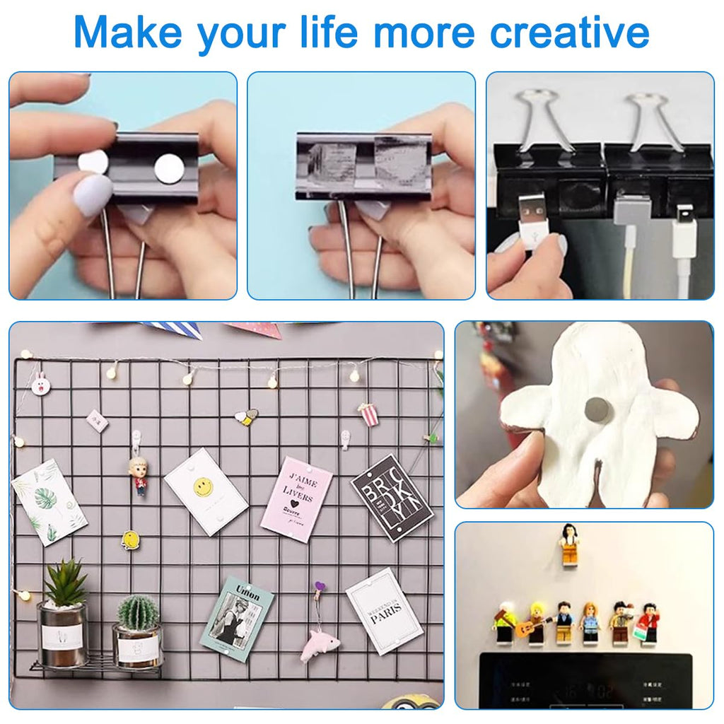 250 Pcs Small Strong Magnets, Tiny Thin Mini Magnets,100 Pcs 3X1mm, 50 Pcs 4x2mm, 50 Pcs 5x2mm, 50Pcs 6x2mm, Round Small Magnet, for Crafts, Whiteboard, Fridge, Kitchen, Office